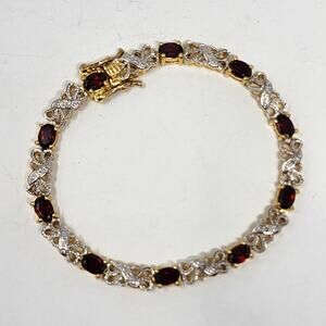 Vintage Garnet Sterling Bracelet